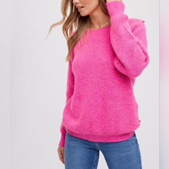 #14353 🩷 🛑S,L NEW! CHIC SEXY BOHO Crochet Lace Cross Back Pullover - Picture 14 of 15